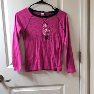 Disney's Alice Cheshire Cat Junior Girls Medium Pajama Top 'Mad About You' 🩷